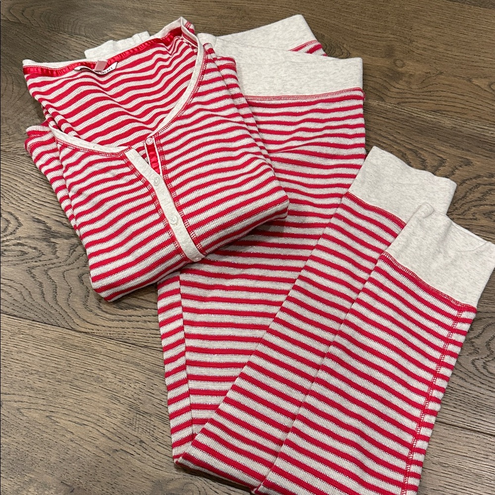Victoria's Secret Red and White Striped Pajama Set NWoT